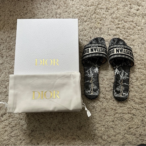 Dior Black and White Sandals - Picture 1 of 8